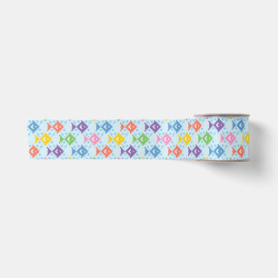 Colorful Ocean Fish Pattern Satin Ribbon
