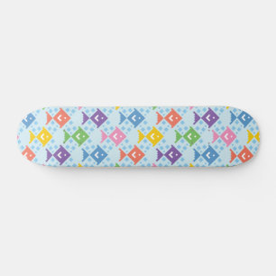 Colorful Ocean Fish Pattern Skateboard