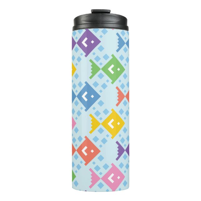 Colorful Ocean Fish Pattern Thermal Tumbler (Front)