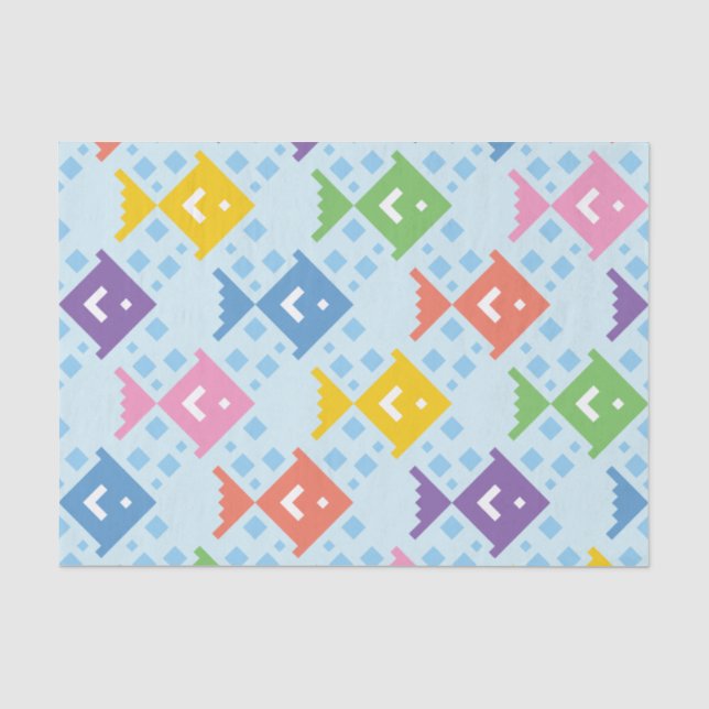 Colorful Ocean Fish Pattern Tissue Paper (Front)
