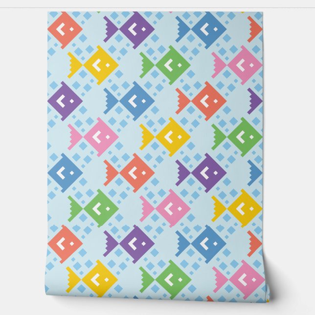 Colorful Ocean Fish Pattern Wallpaper (Unrolling)