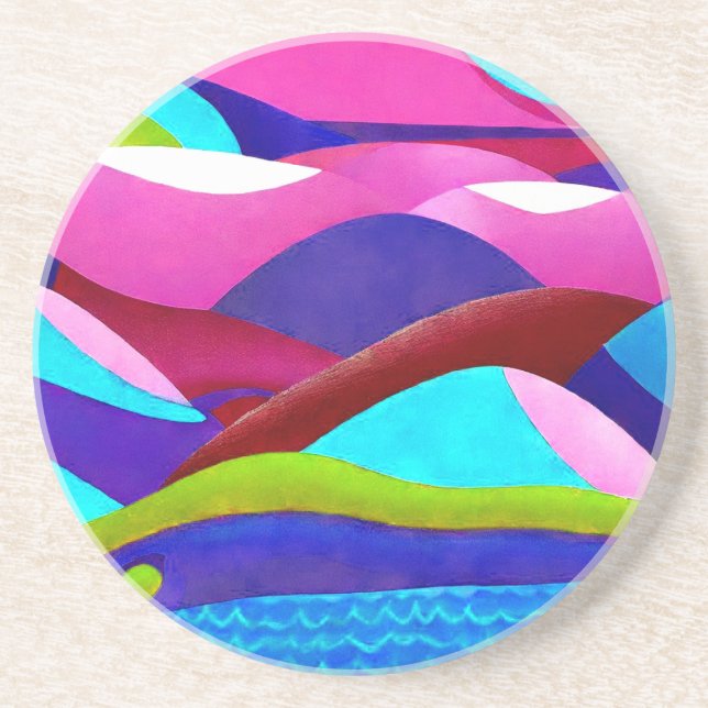 Colorful Ocean Hills Coaster (Front)