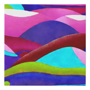 Colorful Ocean Hills Faux Canvas Print