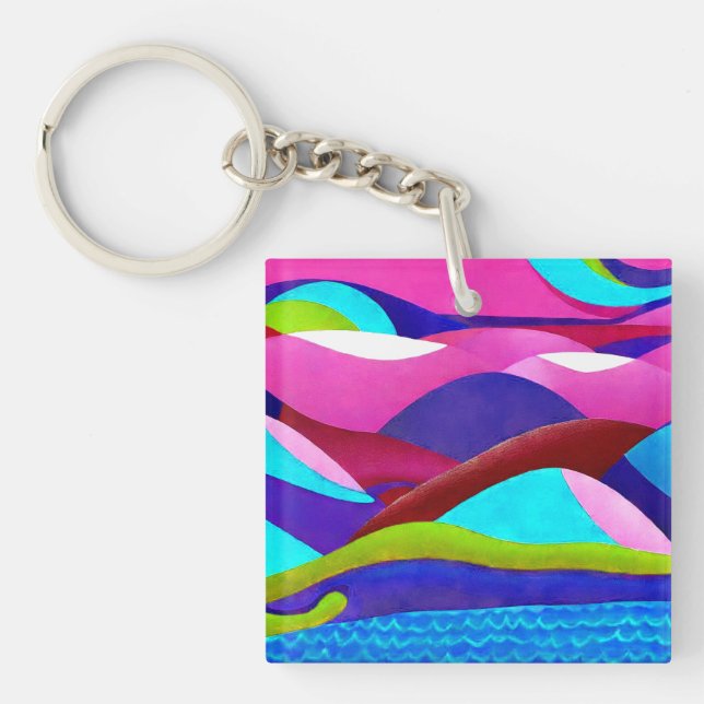 Colorful Ocean Hills Keychain (Front)