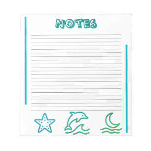 Colorful Ocean Life Lined Notepad