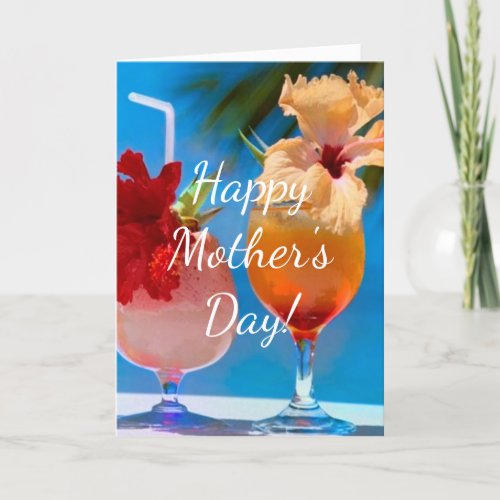 colorful ocean pink and orange mothers day card