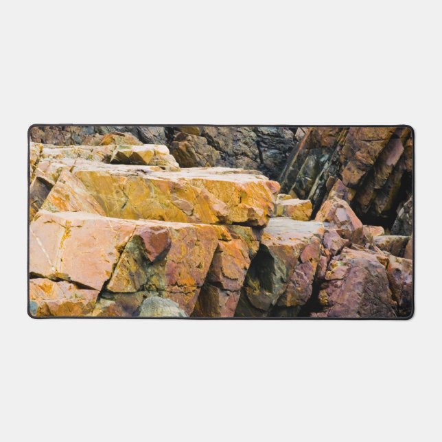Colorful Ocean Rocks Print Desk Mat (Front)