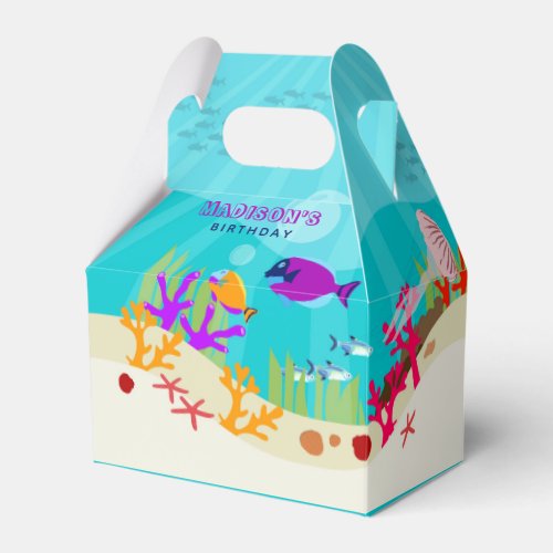 Colorful Ocean Sea Animals Kids Birthday Favor Boxes