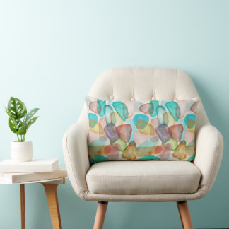 Colorful Ocean Sea Glass Throw Pillow