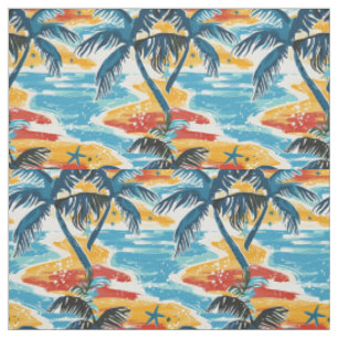 Colorful Ocean & Summer Vacation Fabric