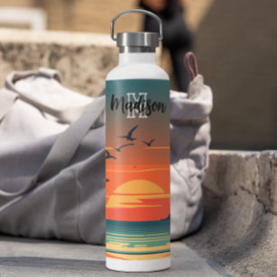 Colorful Ocean Sunset Water Bottle