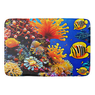 Colorful Ocean Underwater Life Bath Mat