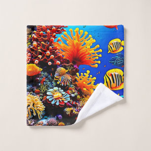 Colorful Ocean Underwater Life Bath Towel Set