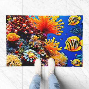 Colorful Ocean Underwater Life Doormat