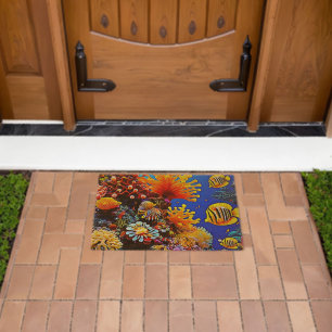 Colorful Ocean Underwater Life Fiber Doormat