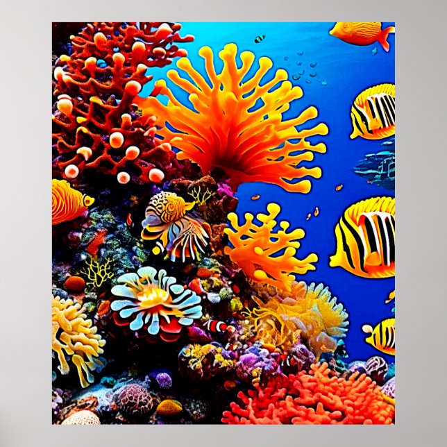 Colorful Ocean Underwater Life Poster (Front)