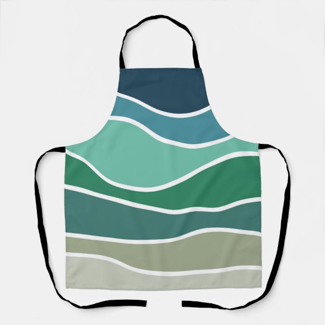 Colorful ocean waves apron (Front)