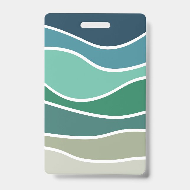Colorful ocean waves badge (Front)