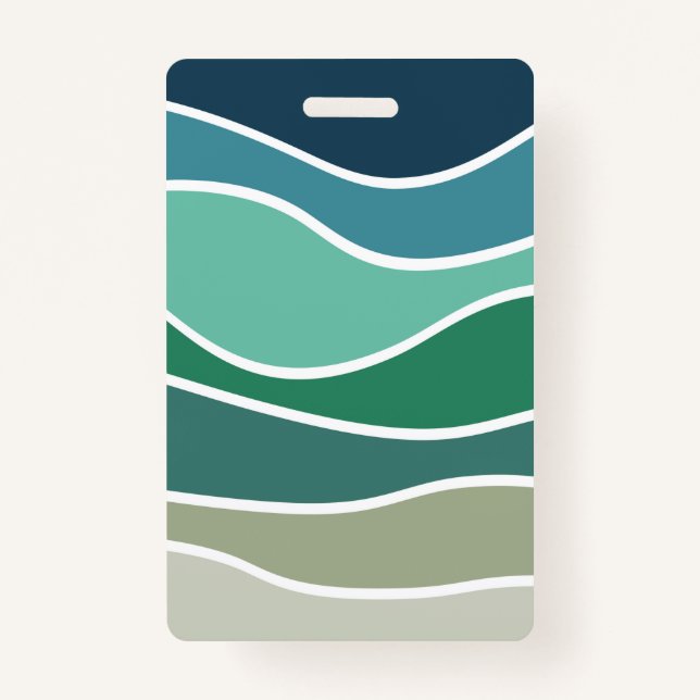 Colorful ocean waves badge (Front)