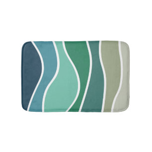 Colorful ocean waves bath mat