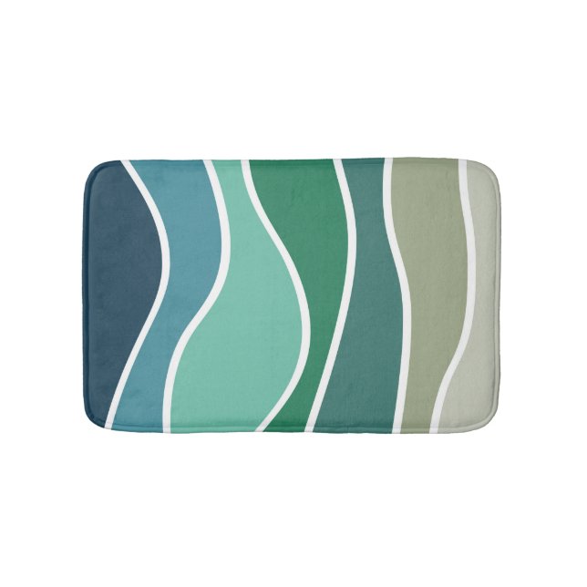 Colorful ocean waves bath mat (Front)