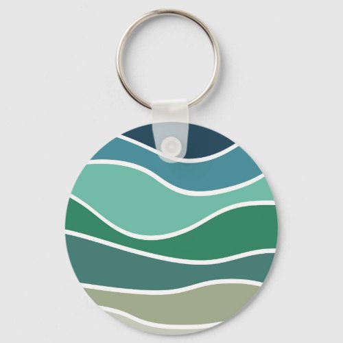 Colorful ocean waves keychain