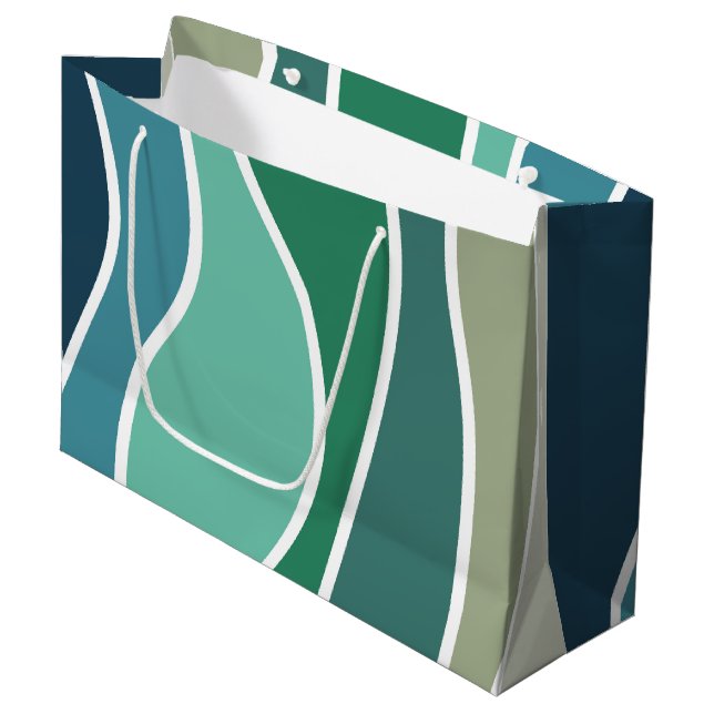 Colorful ocean waves large gift bag (Front Angled)