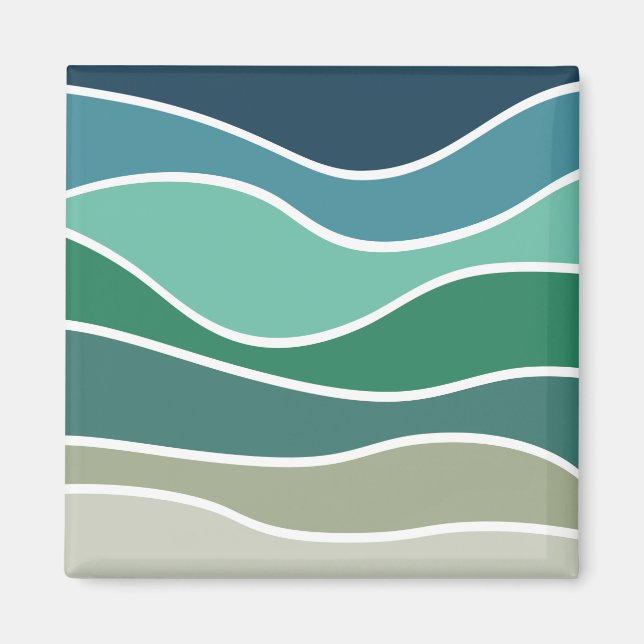 Colorful ocean waves magnet (Front)