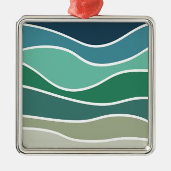 Colorful Ocean Waves Metal Ornament by BattaAnastasia at Zazzle