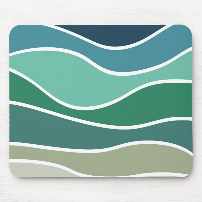 Colorful ocean waves mouse pad (Front)
