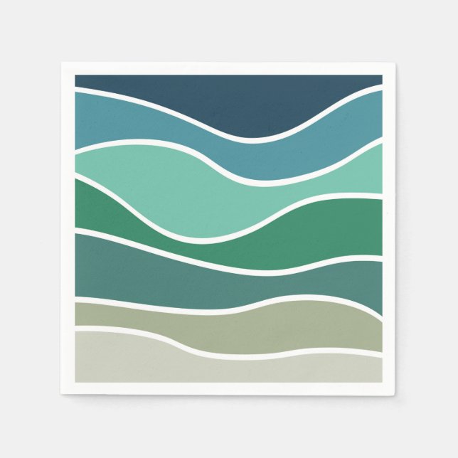 Colorful ocean waves napkins (Front)