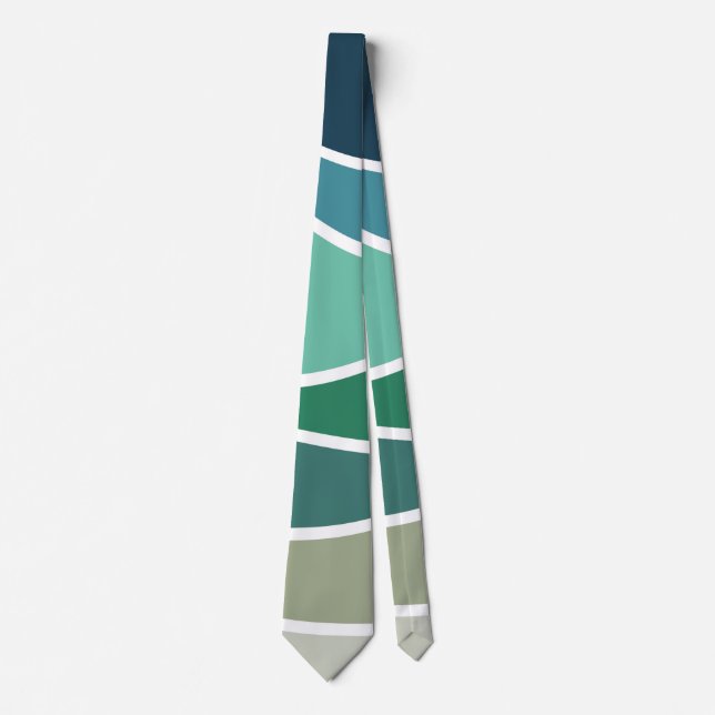 Colorful ocean waves neck tie (Front)