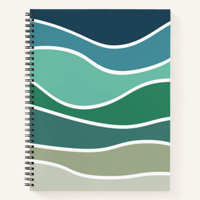 Colorful ocean waves notebook (Front)