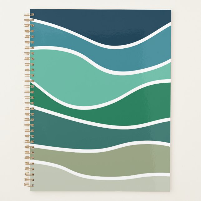 Colorful ocean waves planner (Front)