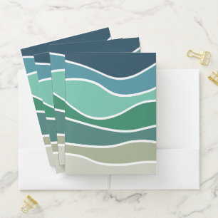 Colorful ocean waves pocket folder