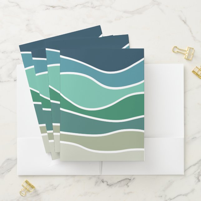 Colorful ocean waves pocket folder (In Situ)