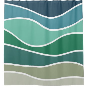 Colorful Ocean Waves Shower Curtain by BattaAnastasia at Zazzle