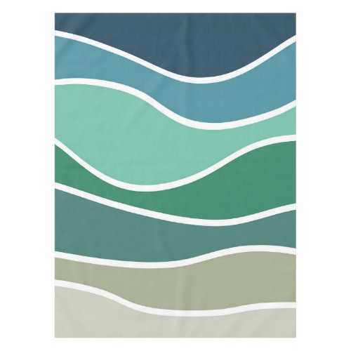 Colorful ocean waves tablecloth