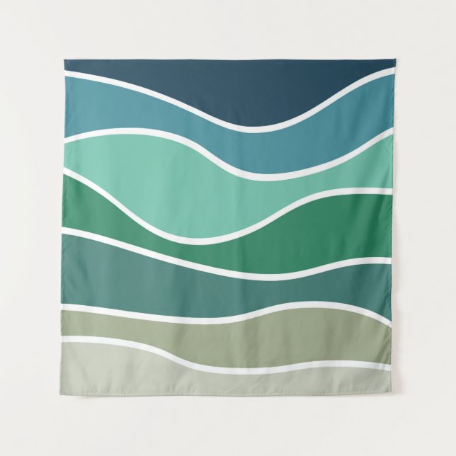 Colorful ocean waves tapestry (Front)