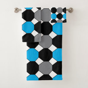 Colorful Octagon Geometric Pattern Bath Towel Set