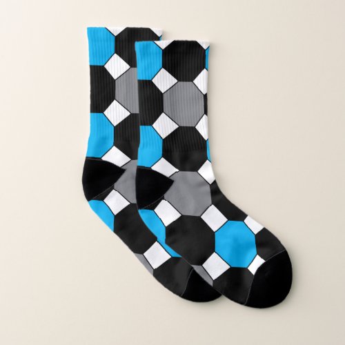 Colorful Octagon Geometric Pattern Socks