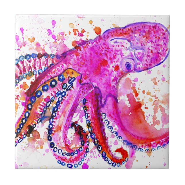 Colorful Octopus Art02 Tile (Front)