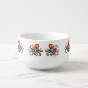 Colorful Octopus Coastal Kitchen Decor Soup Mug