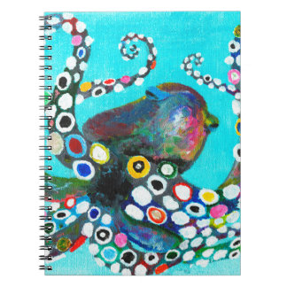 Colorful octopus hand drawn illustration painting notebook