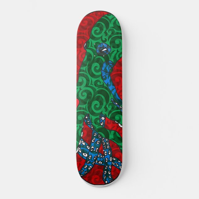 Colorful octopus inspired skate deck (Front)
