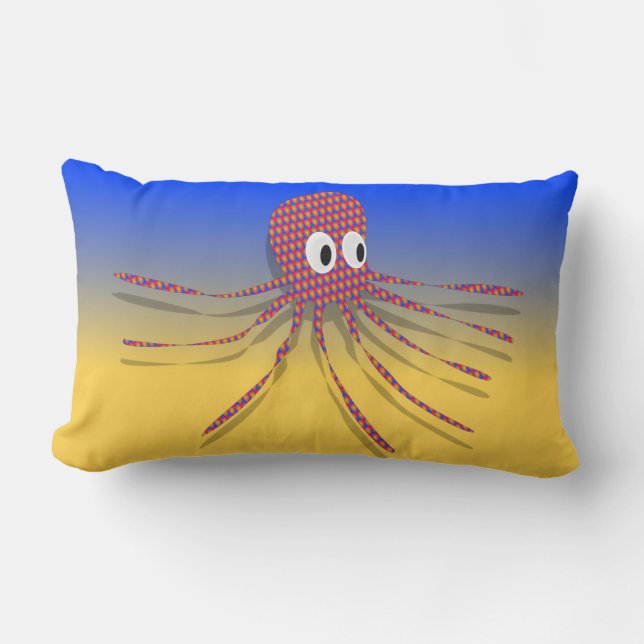 Colorful Octopus Lumbar Pillow (Front)