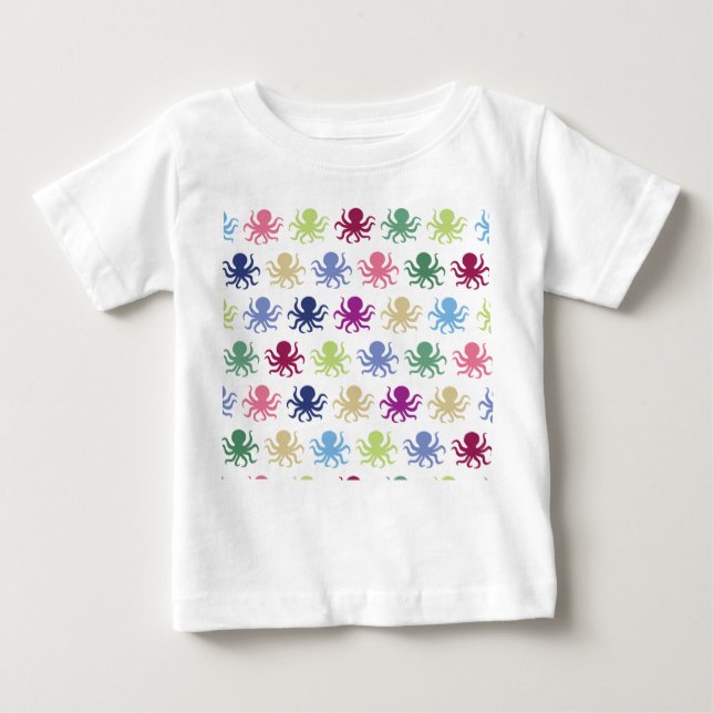 Colorful octopus pattern baby T-Shirt (Front)
