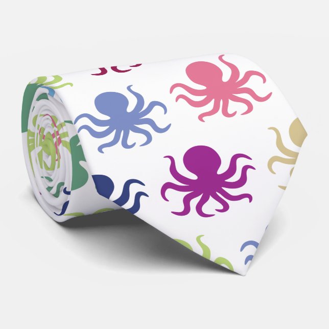 Colorful octopus pattern tie (Rolled)