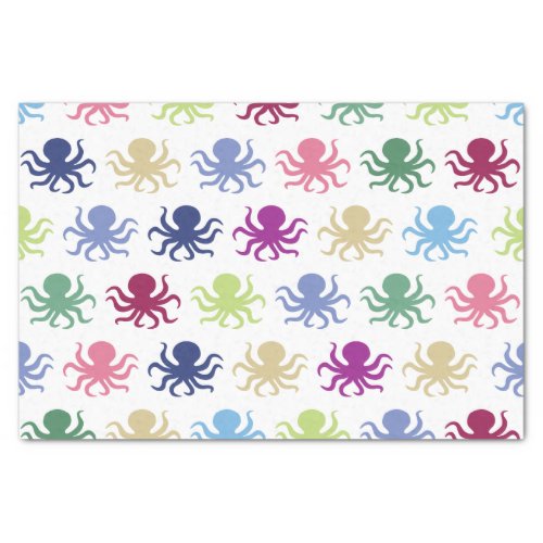Colorful octopus pattern tissue paper