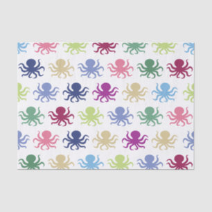 Colorful octopus pattern tissue paper